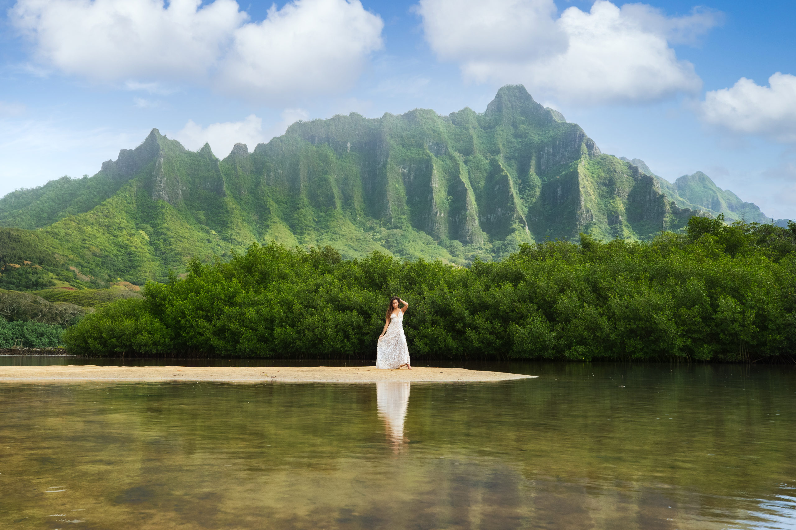 Bridal Oahu mountains Hawaii