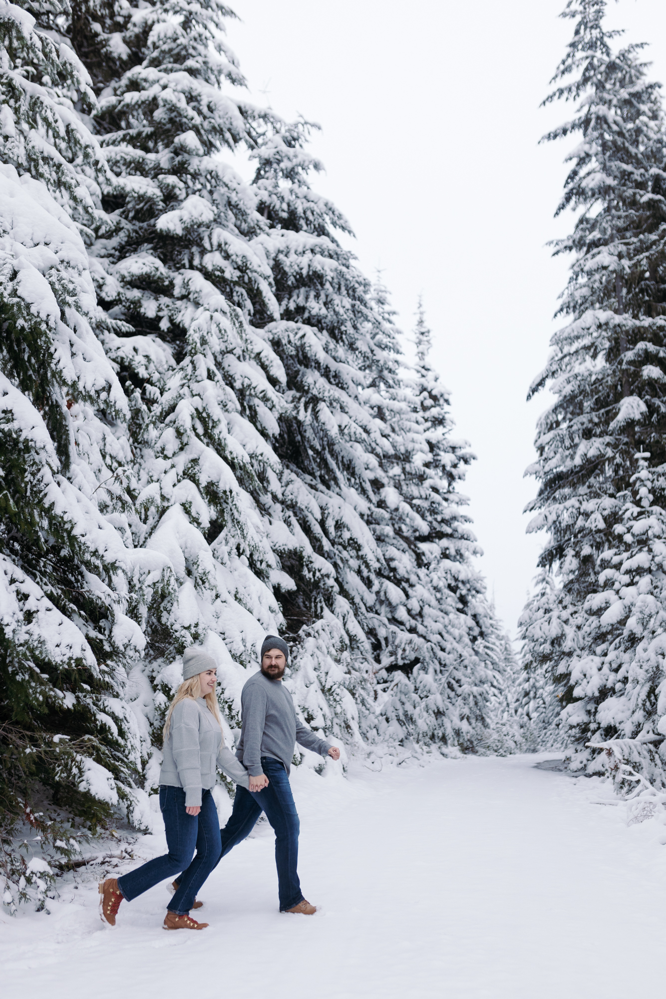 Mt. Hood snow forest engagement session