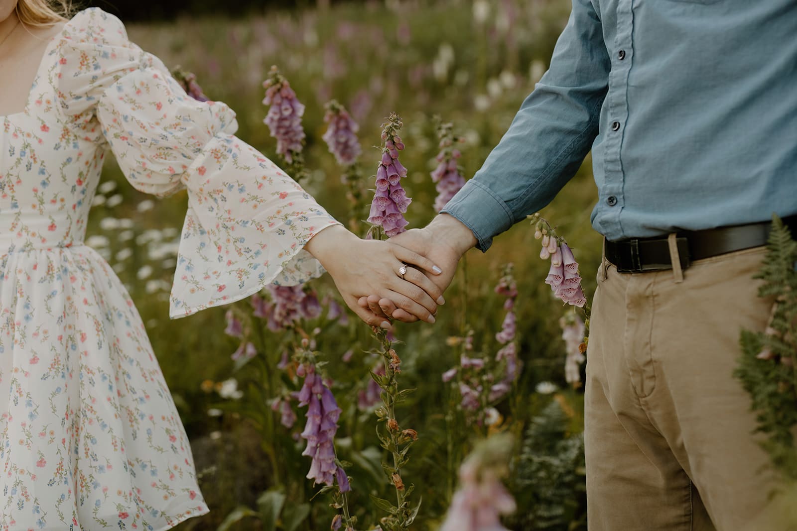 Mt. Hood Engagement Session with wild flowers