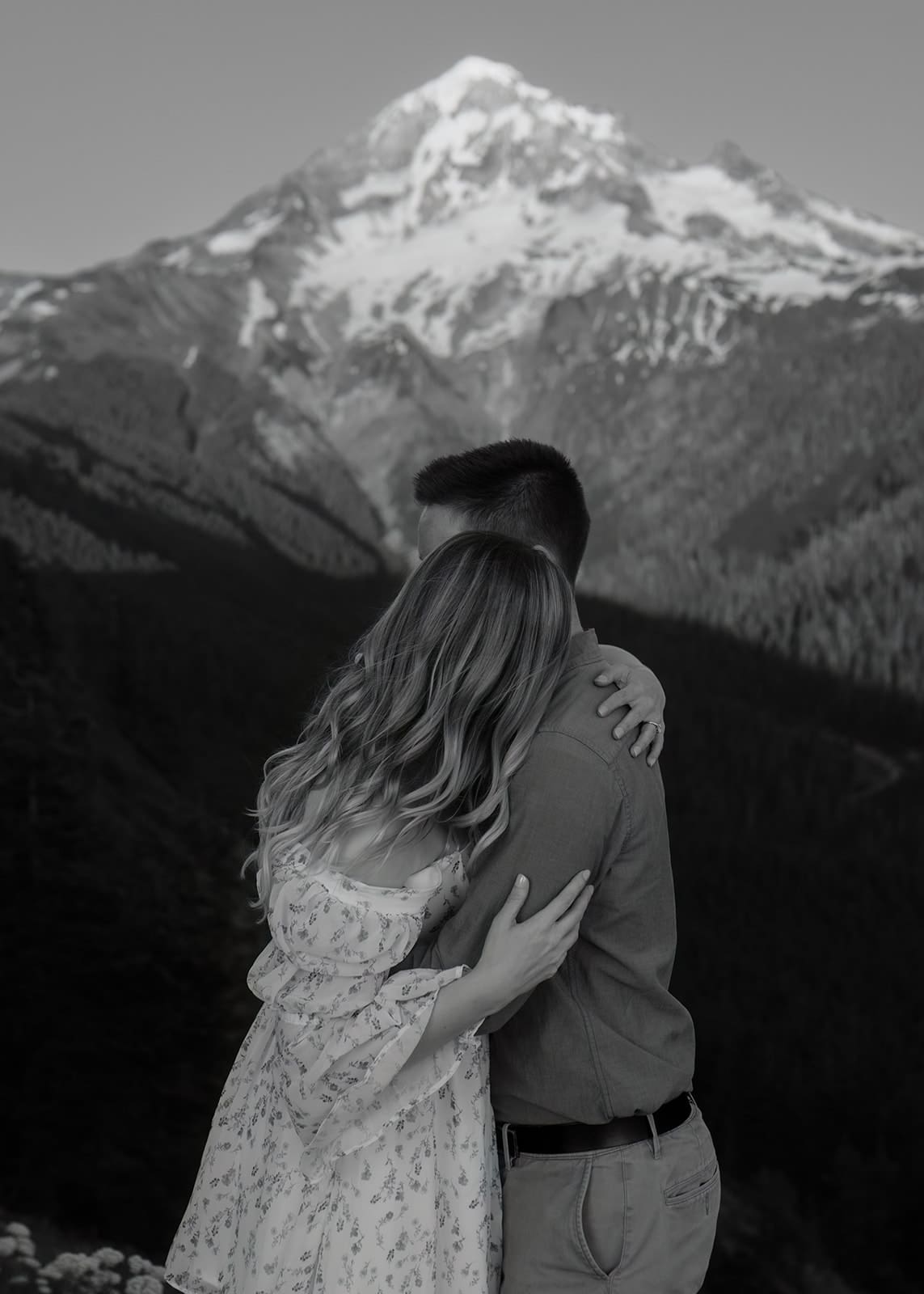 Alpine wild flower mt. Hood engagement session