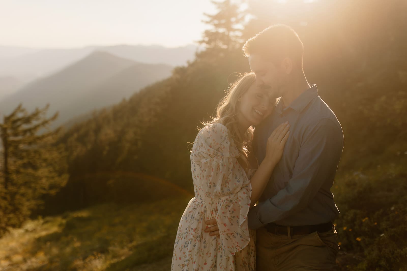 Alpine wild flower mt. Hood engagement session